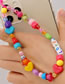 Fashion Color Square Letter Acrylic Mixed Color Beads Five-pointed Star Peach Heart Beaded Mobile Phone Chain