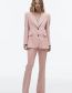 Fashion Pink Polyester Breasted Lapel Blazer