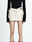 Fashion Beige Cotton Irregular Cargo Skirt