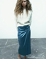 Fashion Blue Polyester Knot Skirt