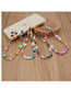 Fashion 2# Colorful Rice Beads Beaded Smiley Phone Chain
