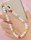Fashion White Pearl Beaded Crystal Beads Phone Strap