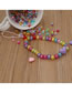 Fashion Color Square Crystal Beaded Heart Phone Strap