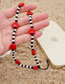 Fashion Color Rice Beads Beaded Heart Phone Strap
