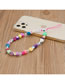Fashion 4# Geometric Alphabet Beads Smiley Face Heart Beaded Phone Strap