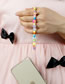 Fashion Color Alphabet Beads Heart Pentagram Eyes Beaded Phone Chain