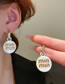 Fashion Silver (circle Alphabet) Metal Letters Round Ear Ring Earrings