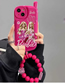 Fashion Barbie Big Brother + Rose Red Bead Chain Apple 14plus Tpu Barbie Printed Beaded Beaded Iphone Case