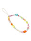 Fashion Color Square Letter Bead Pearl Beaded Phone Chain