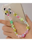 Fashion Color Acrylic Smiley Face Magic Five-pointed Star Ball Bead Mobile Phone Chain