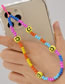 Fashion 9# Square Alphabet Beads Colorful Rice Beads Eye Phone Chain