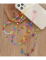 Fashion 9# Square Alphabet Beads Colorful Rice Beads Eye Phone Chain