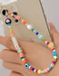 Fashion Color Resin Colorful Beads Square Letter Eyes Phone Chain
