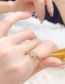 Fashion Gold Metal Diamond Letter Ring