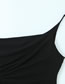 Fashion Black Polyester Folded Camisole Skirt