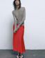 Fashion Red Silk Satin Fold Skirt