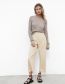 Fashion Apricot Polyester Straight -legged Trousers
