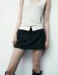 Fashion Black Polyester Rolled Shorts