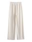 Fashion White Polyester Chain Wide -leg Trousers
