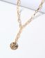 Fashion Gold Metal Geometric Round Brand Y -shaped Necklace