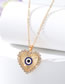 Fashion Golden Fan -shaped Eyes Metal Dripping Eye Love Necklace