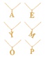 Fashion V Titanium Steel 26 Letters Pendant Necklace Necklace