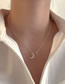 Fashion Silver Geometry Inlaid Moon Necklace