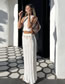 Fashion White Skirt Hollow Perspective High -waist Half -body Skirt