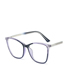 Fashion Purple Gray In Both Ends Of Transparent Metal Square Frame Flat Light Mirror