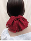 Fashion Red Chiffon And Hot Diamond Bow Hair Clip