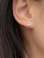 Fashion 3# Metal Inlaid Diamond Love Bow Leaf Earrings Set
