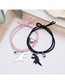 Fashion Black And White Dinosaur Rubber Band Black And Gray Pair Alloy Drip Oil Dinosaur Magnetic Love Bracelet Suite