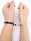 Fashion Black Fan Love Magnet Black+pink Bracelet One -to -pair Alloy Magnetic Sucking Love Line Rope Bracelet Set