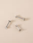 Fashion Silver Titanium Steel Inlaid Geometric Earrings