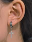 Fashion Silver Titanium Steel Inlaid Crossed Ear Ring Earrings
