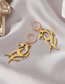 Fashion Gold Metal Dragon -patterned Totem Earring Earrings
