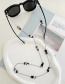 Fashion Black Acrylic Square Alloy Chain Glasses Chain Accessories