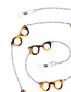 Fashion Leopard Print Acrylic Glasses Box Alloy Chain Glasses Chain Accessories