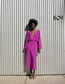 Fashion Purple Polyester Double -neck Dress