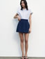 Fashion Blue Polyester Micro Pleated Skirt