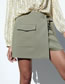 Fashion Grey Polyester With Pocket Irregular Skirt