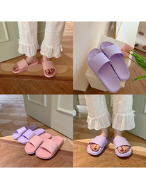 Fashion White Purple Pvc Solid Color Flat Slippers
