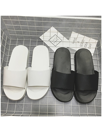 Fashion Black Pvc Solid Color Flat Slippers