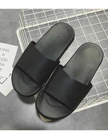 Fashion Black Pvc Solid Color Flat Slippers