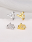 Fashion Silver Copper Inlaid Diamond V -shaped Triangular Ear Clip (single)