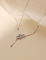 Fashion Silver Copper Inlaid Diamond Hollow Ginkgo Leaf Necklace
