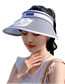 Fashion Light Blue Pc Big Eaves Band Fan Empty Top Sun Hat (charging)