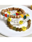 Fashion 5# Geometric Crystal Pearl Smile Face Bead Bracelet Set