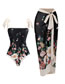 Fashion Twenty One# Polyester Printing Lace -up Swimwear Decorative Beach Skirt Set