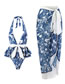 Fashion No. 1 Blue Dragonfly Polyesterly Hanging Neck Tie Printed Swimsuit